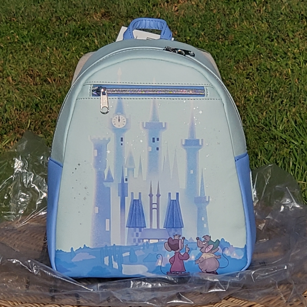 New Loungefly Disney Cinderella Castle Mice Mini Backpack